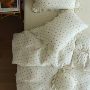 Cotton gauze little bow print duvet cover with pillowcase